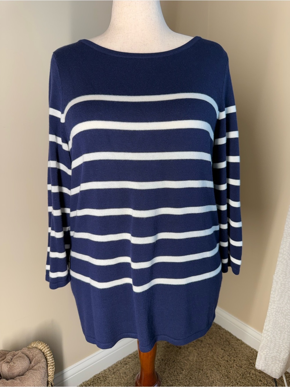 Martha Stewart Navy Boatneck Sweater